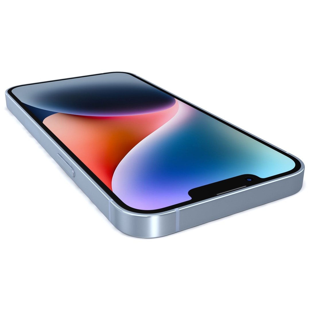 Apple iPhone 14 Blue 3D Model – High Poly Game-Ready Asset, FBX - View 9