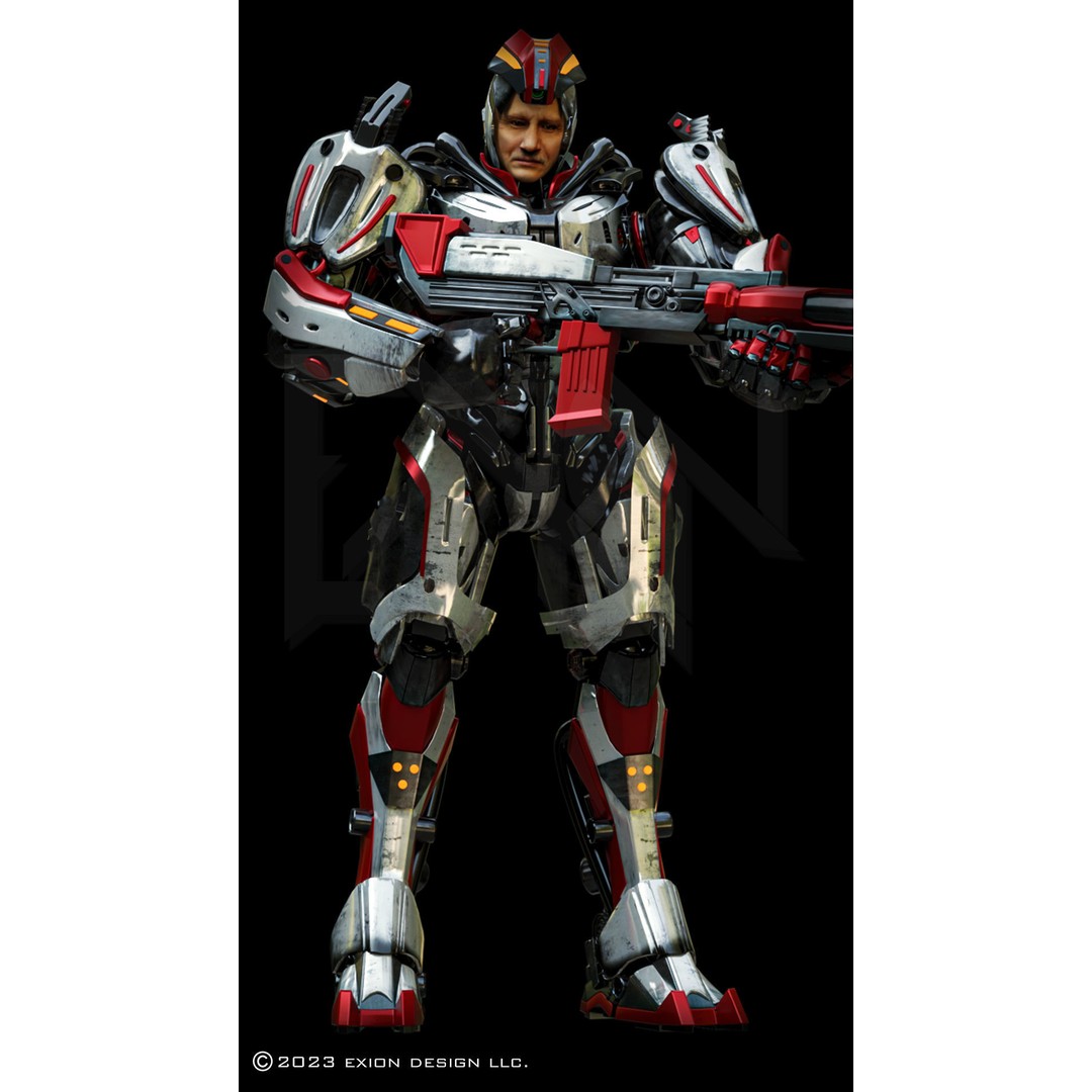Gaius 3D Model – Semi-Rigged Mecha Character, FBX, PBR - View 11
