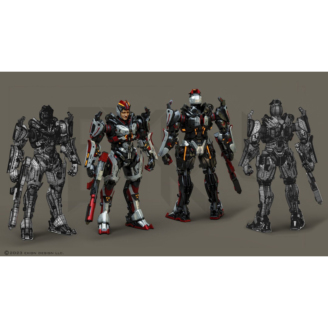 Gaius 3D Model – Semi-Rigged Mecha Character, FBX, PBR - View 13