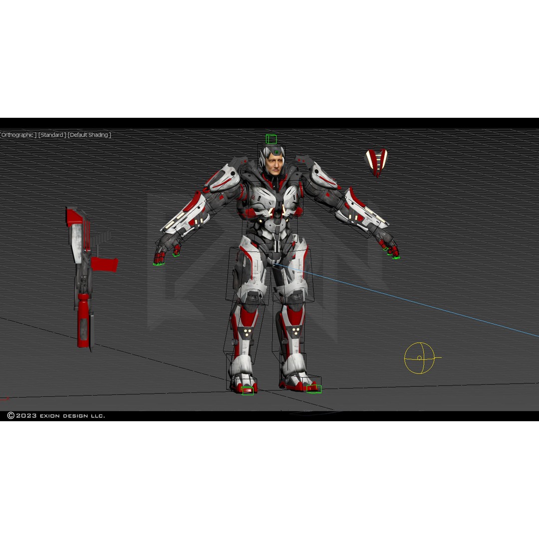 Gaius 3D Model – Semi-Rigged Mecha Character, FBX, PBR - View 16