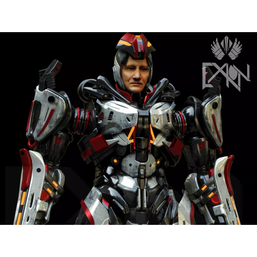 Gaius 3D Model – Semi-Rigged Mecha Character, FBX, PBR - View 2