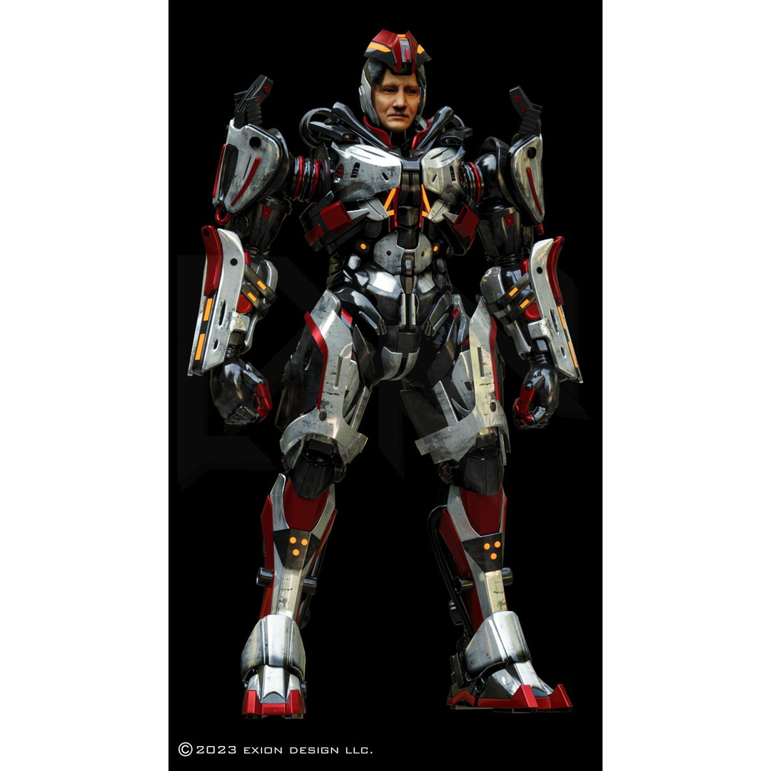 Gaius 3D Model – Semi-Rigged Mecha Character, FBX, PBR - View 3