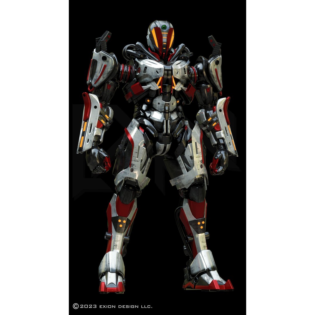 Gaius 3D Model – Semi-Rigged Mecha Character, FBX, PBR - View 4