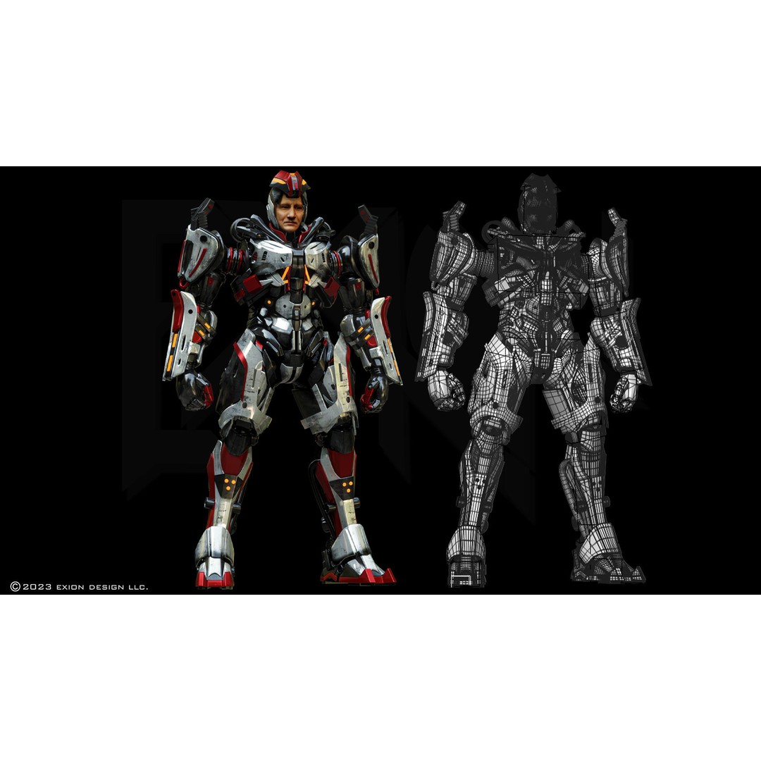 Gaius 3D Model – Semi-Rigged Mecha Character, FBX, PBR - View 5