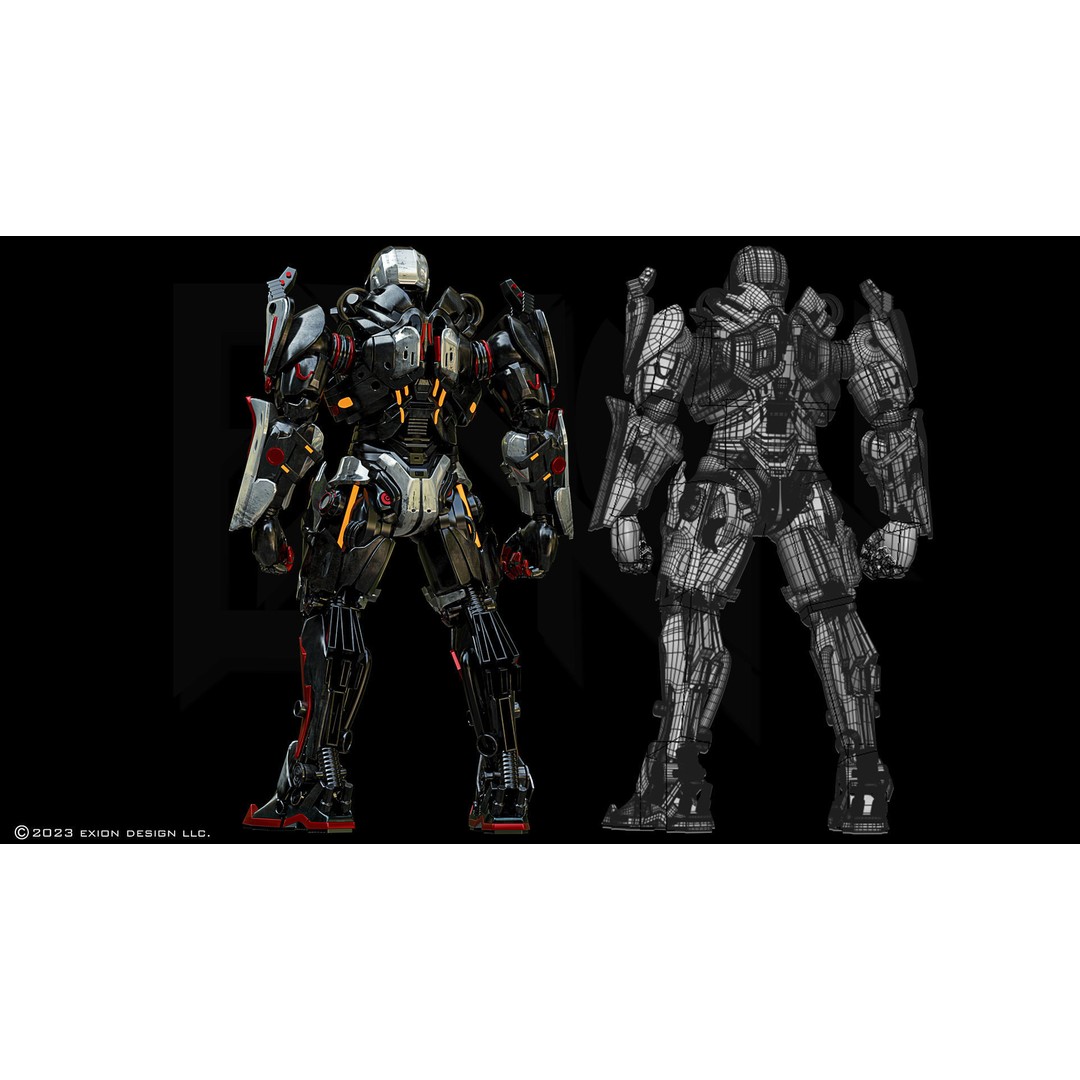 Gaius 3D Model – Semi-Rigged Mecha Character, FBX, PBR - View 6