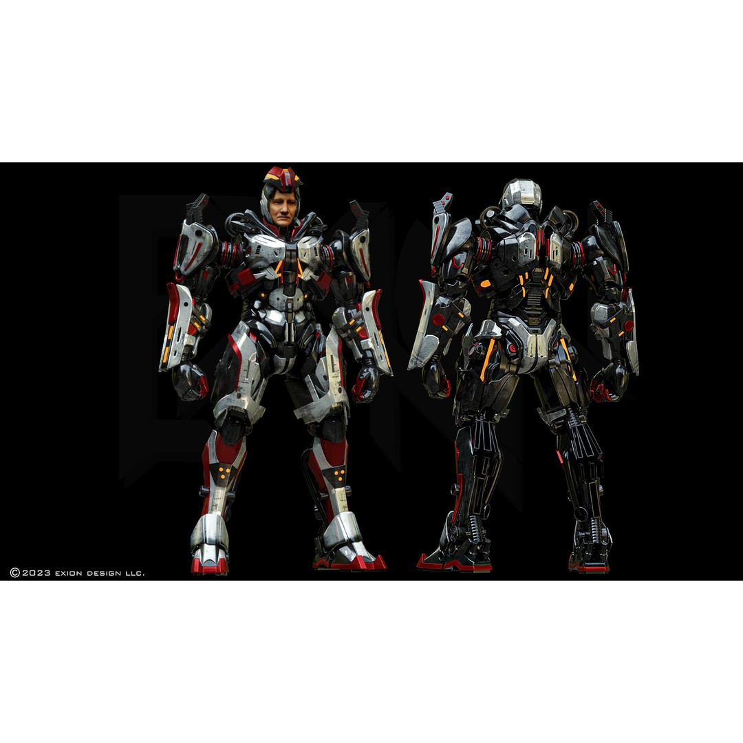 Gaius 3D Model – Semi-Rigged Mecha Character, FBX, PBR - View 7