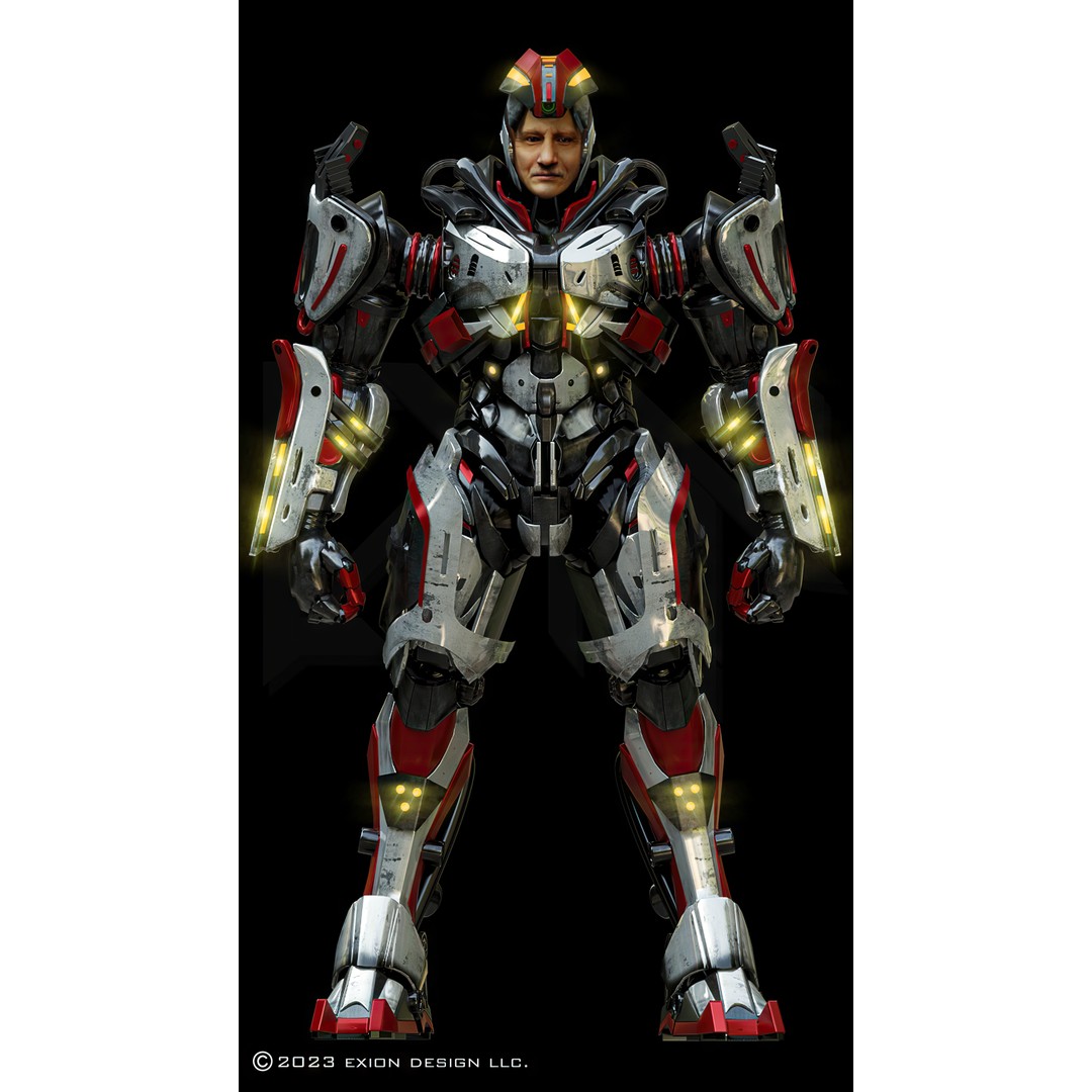 Gaius 3D Model – Semi-Rigged Mecha Character, FBX, PBR - View 8