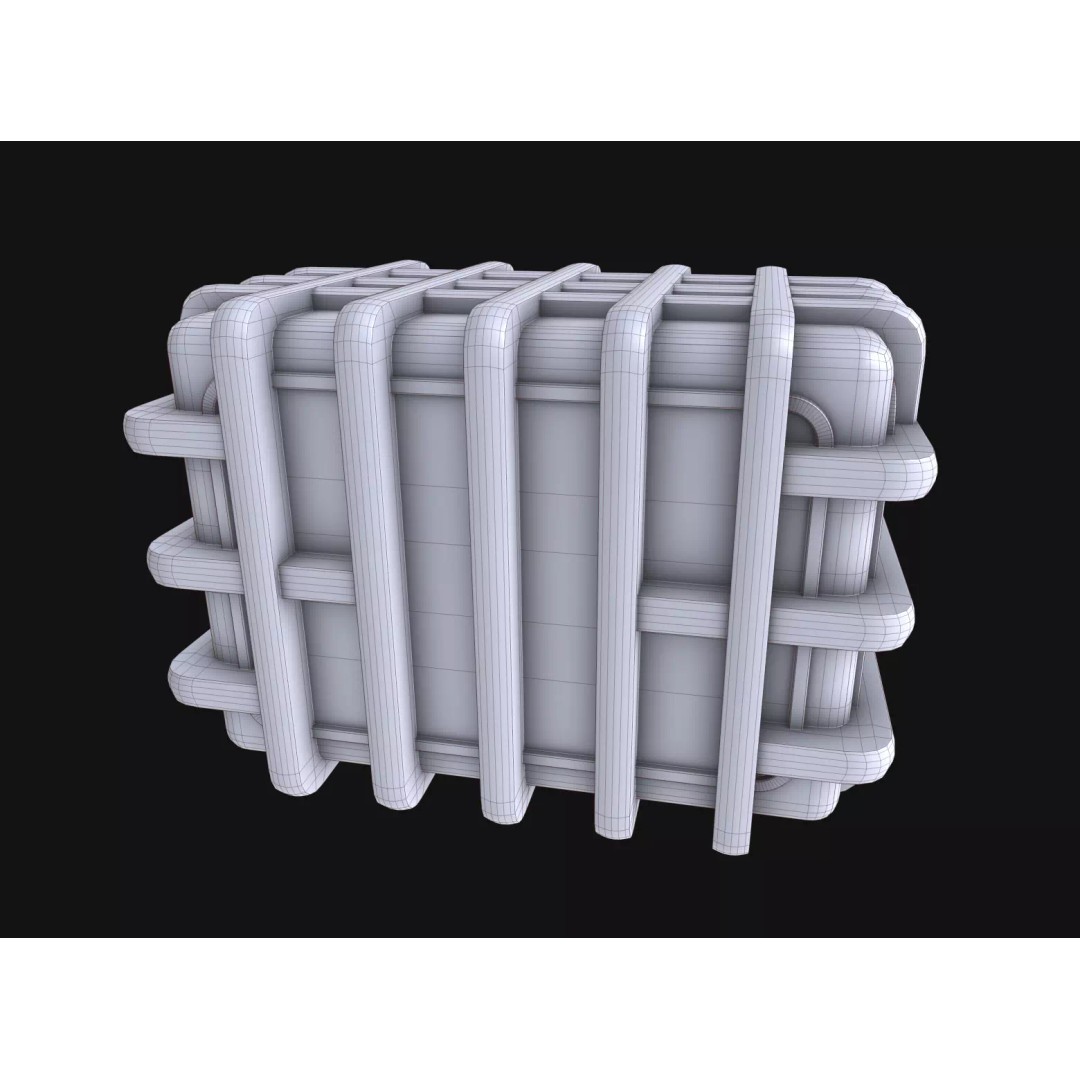Maintenance Ladder 3D Model – Low Poly Game Asset with Crates - View 28