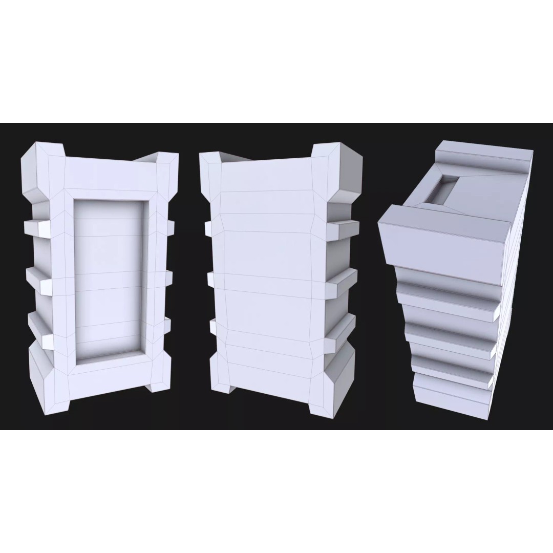 Maintenance Ladder 3D Model – Low Poly Game Asset with Crates - View 29