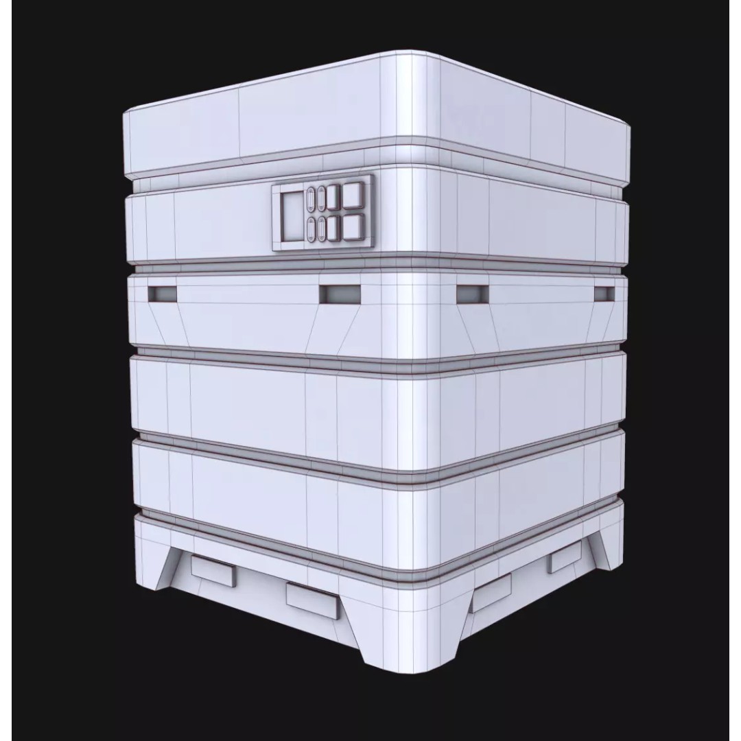 Maintenance Ladder 3D Model – Low Poly Game Asset with Crates - View 31