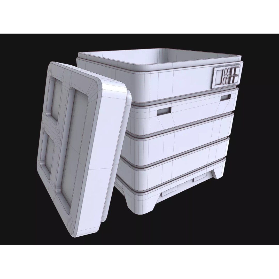 Maintenance Ladder 3D Model – Low Poly Game Asset with Crates - View 32