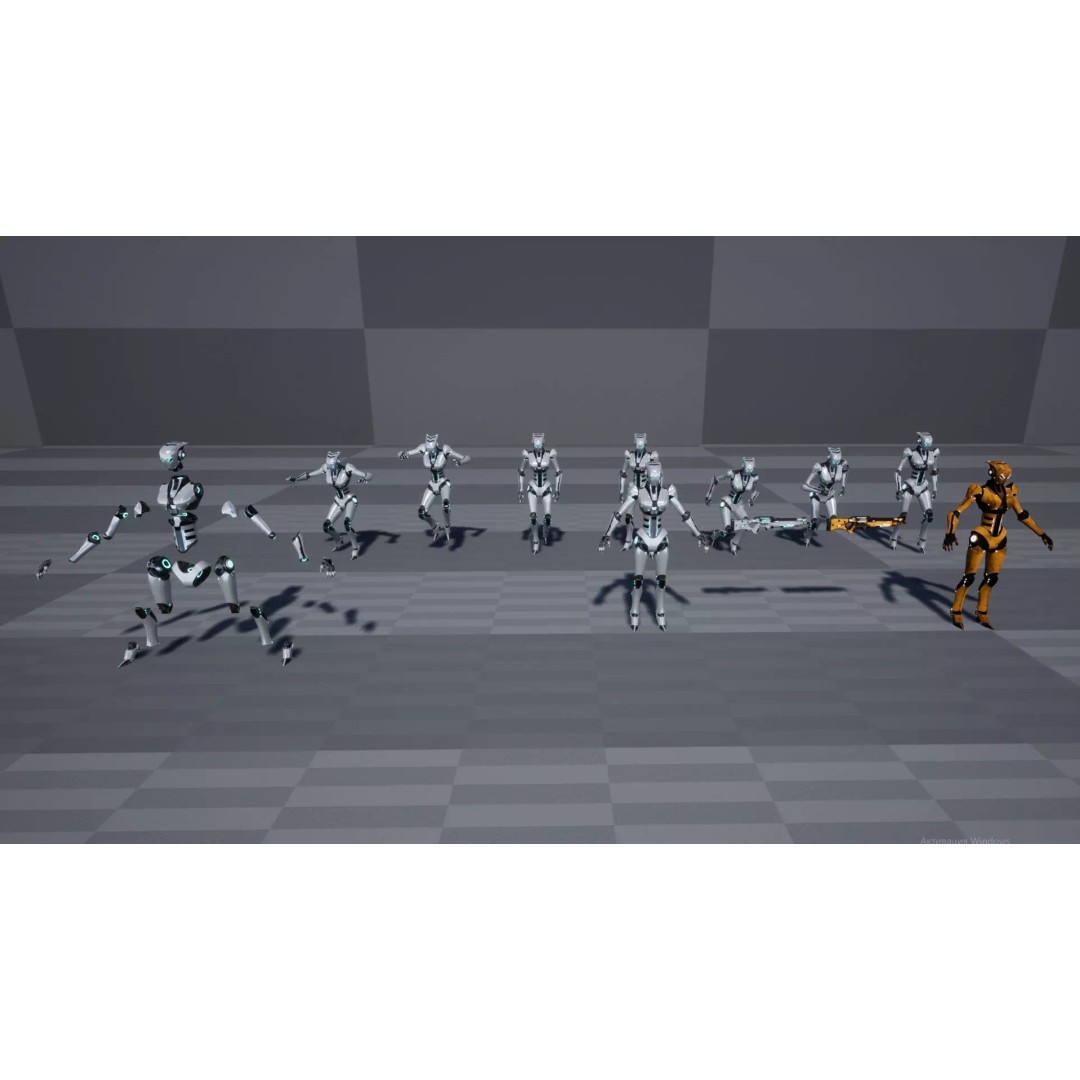 Robot 5 3D Model – Low Poly Rigged Character for Games, FBX