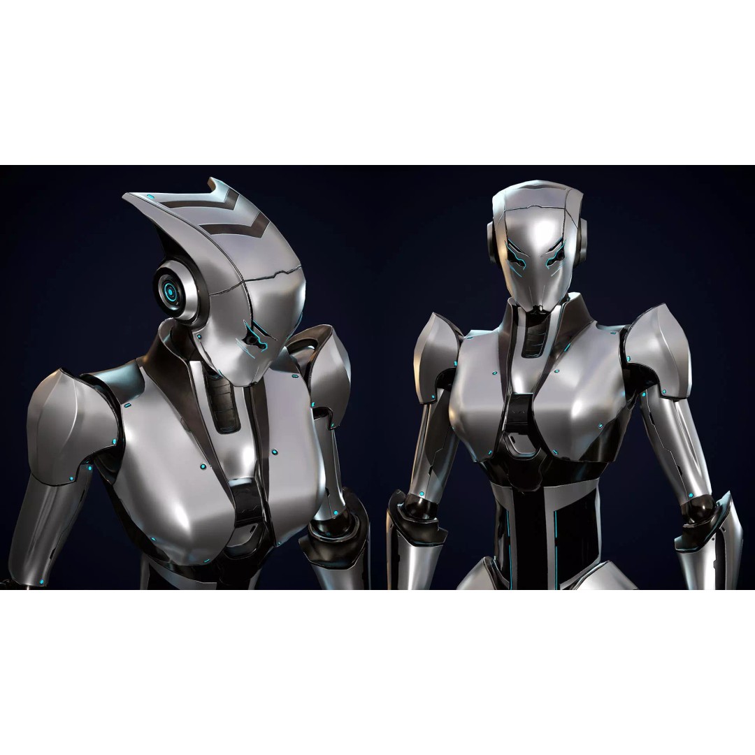 Robot 5 3D Model – Low Poly Rigged Character for Games, FBX - View 4