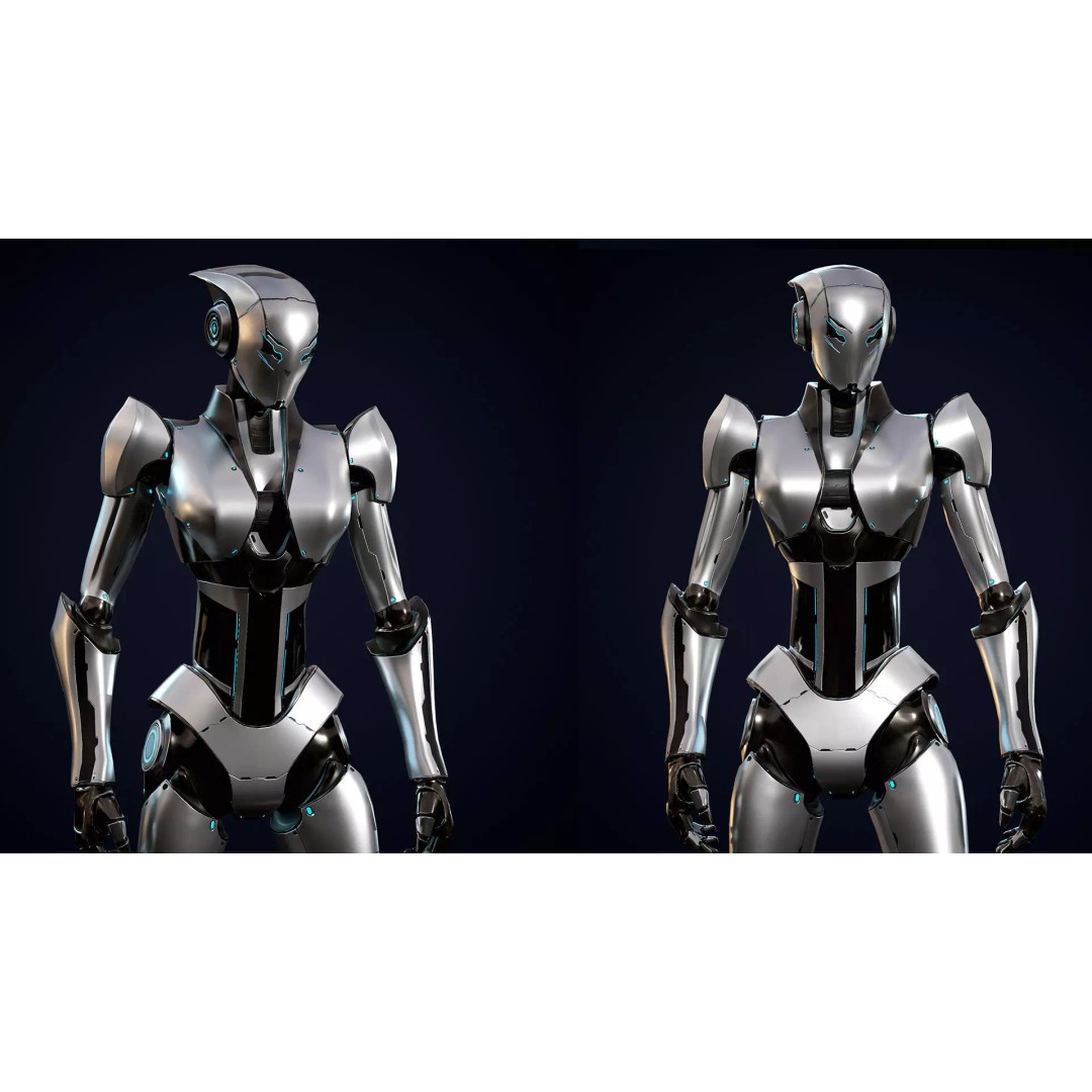 Robot 5 3D Model – Low Poly Rigged Character for Games, FBX - View 6