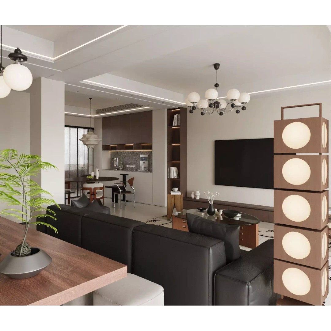 Modern Asian Living Space 3D Model – PBR Interior Design, FBX, OBJ - View 10