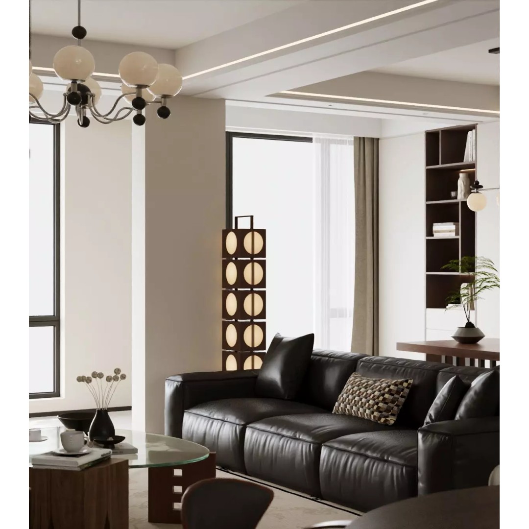 Modern Asian Living Space 3D Model – PBR Interior Design, FBX, OBJ - View 12