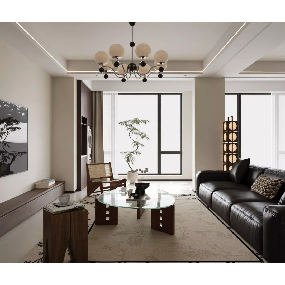 Modern Asian Living Space 3D Model – PBR Interior Design, FBX, OBJ - View 5