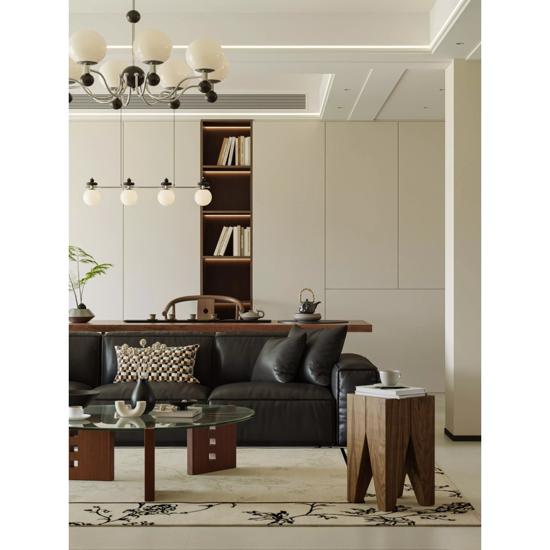 Modern Asian Living Space 3D Model – PBR Interior Design, FBX, OBJ - View 8