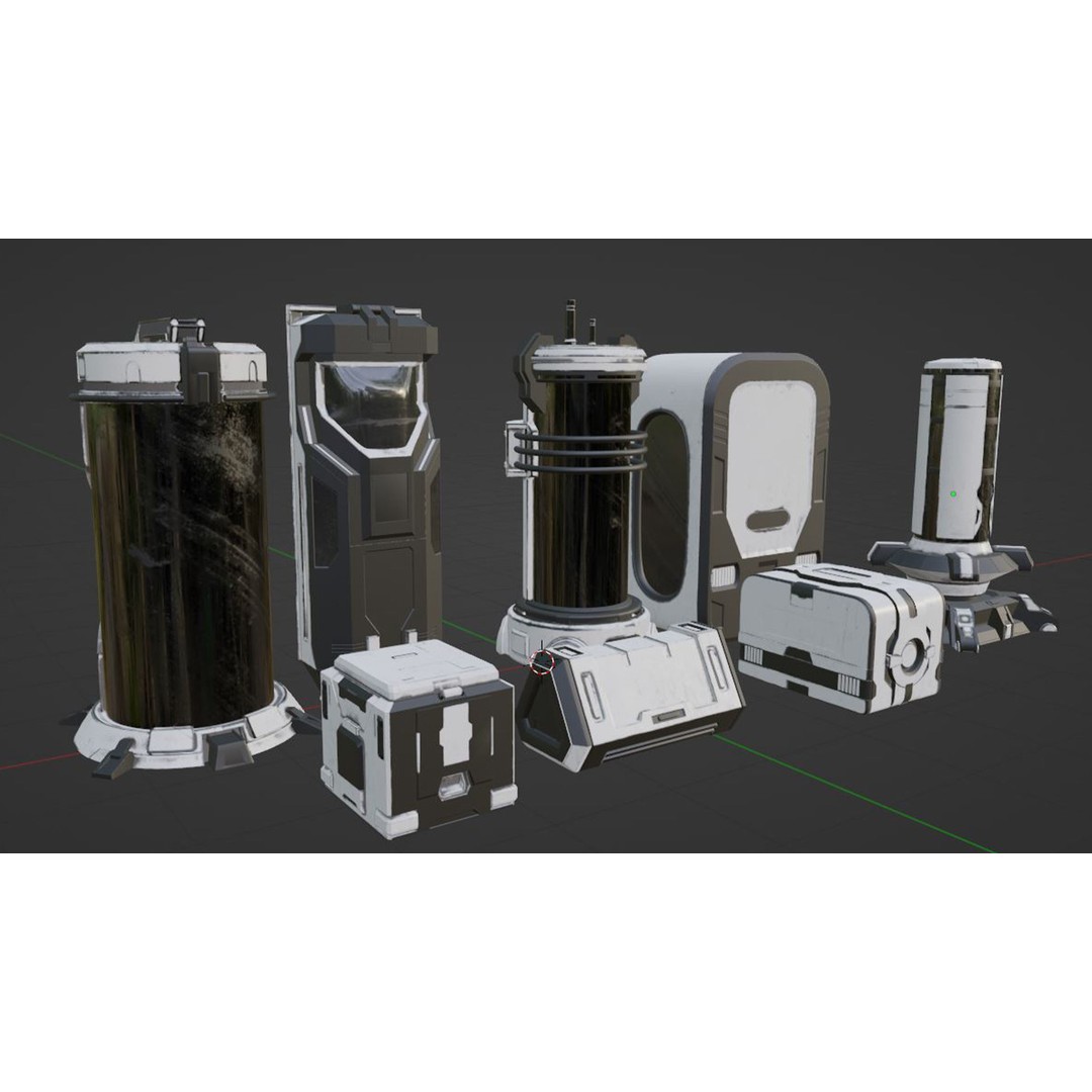 Sci-Fi Container 3D Model – Industrial Design, PBR Textures, FBX