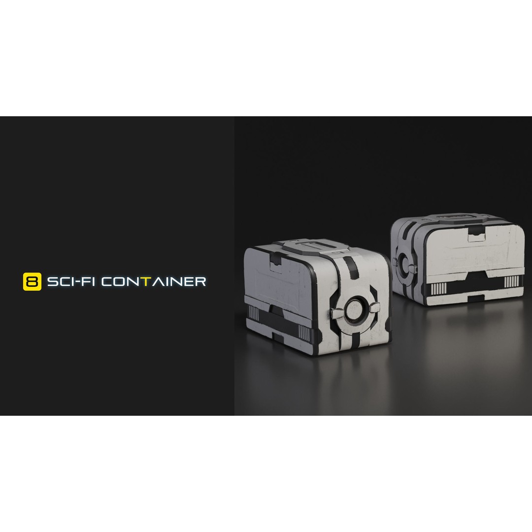 Sci-Fi Container 3D Model – Industrial Design, PBR Textures, FBX - View 10