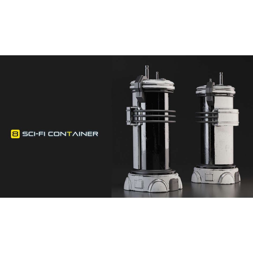 Sci-Fi Container 3D Model – Industrial Design, PBR Textures, FBX - View 4