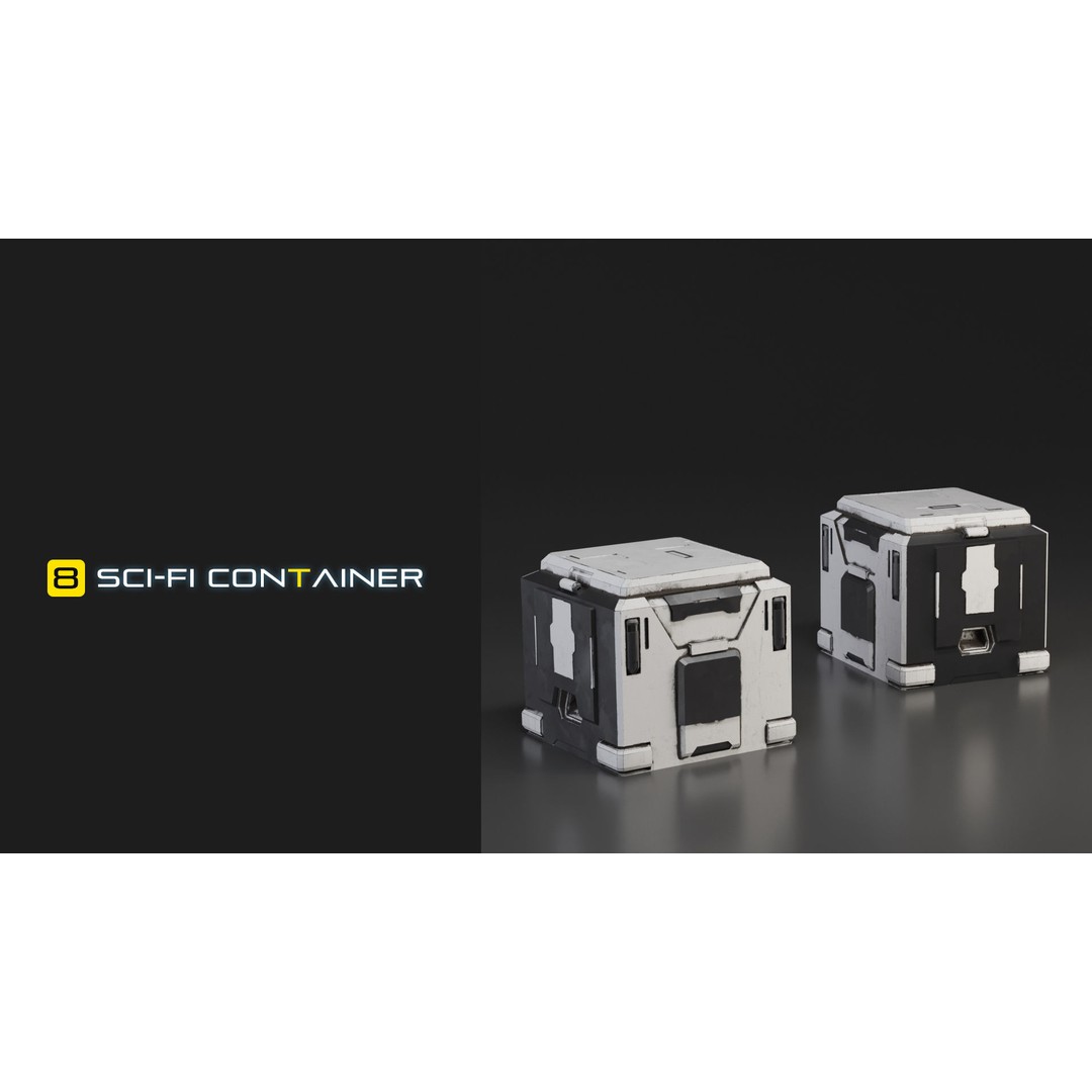Sci-Fi Container 3D Model – Industrial Design, PBR Textures, FBX - View 5