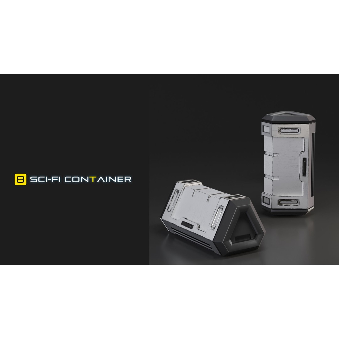 Sci-Fi Container 3D Model – Industrial Design, PBR Textures, FBX - View 7