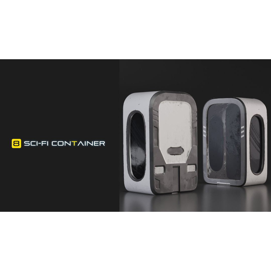 Sci-Fi Container 3D Model – Industrial Design, PBR Textures, FBX - View 9