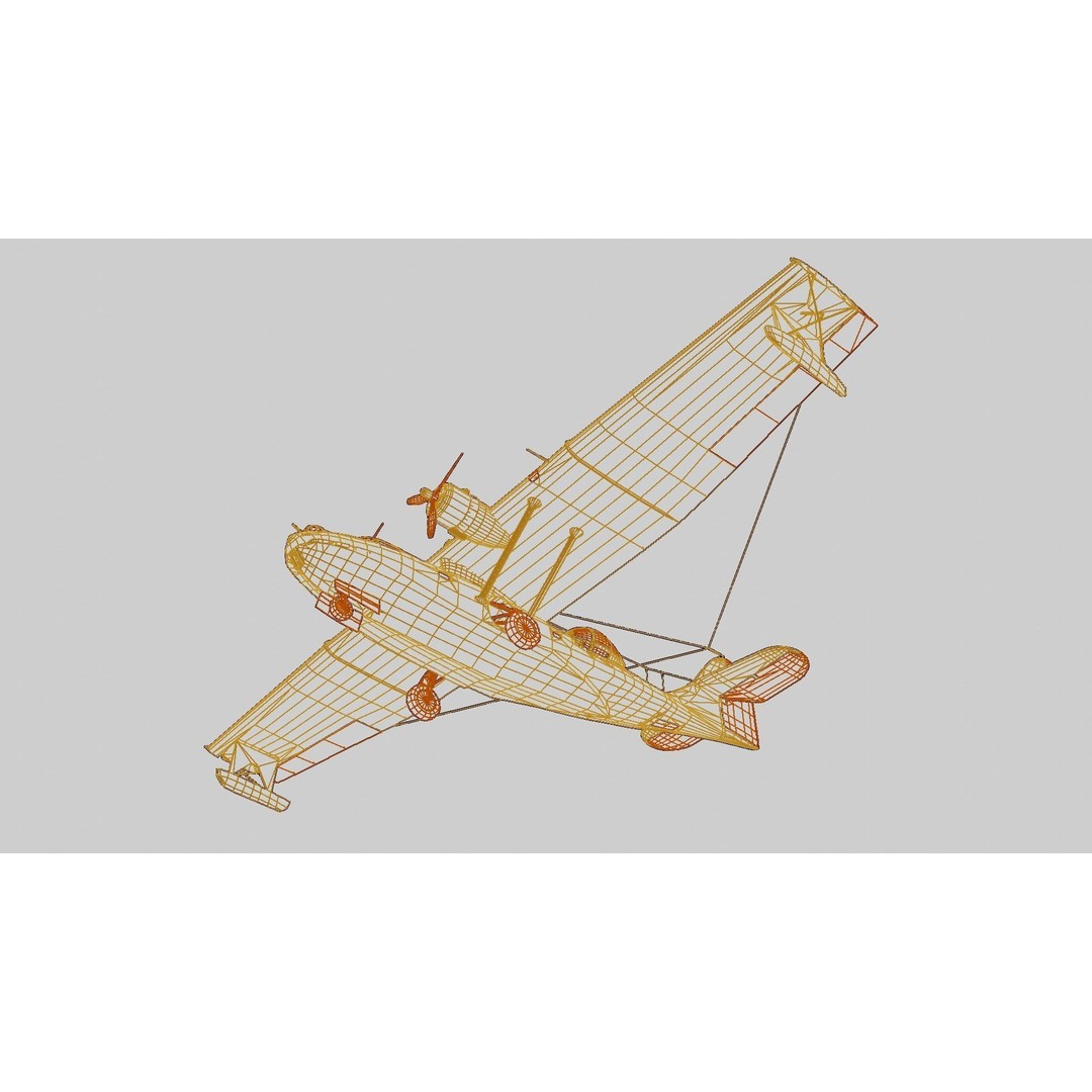 Consolidated PBY Catalina 3D Model – Low Poly Animated Aircraft, FBX