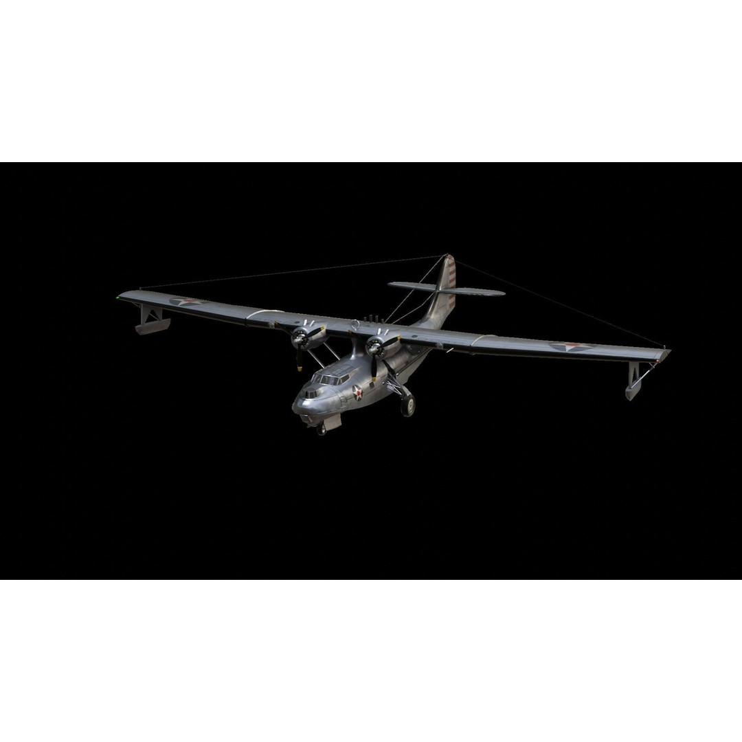 Consolidated PBY Catalina 3D Model – Low Poly Animated Aircraft, FBX - View 10