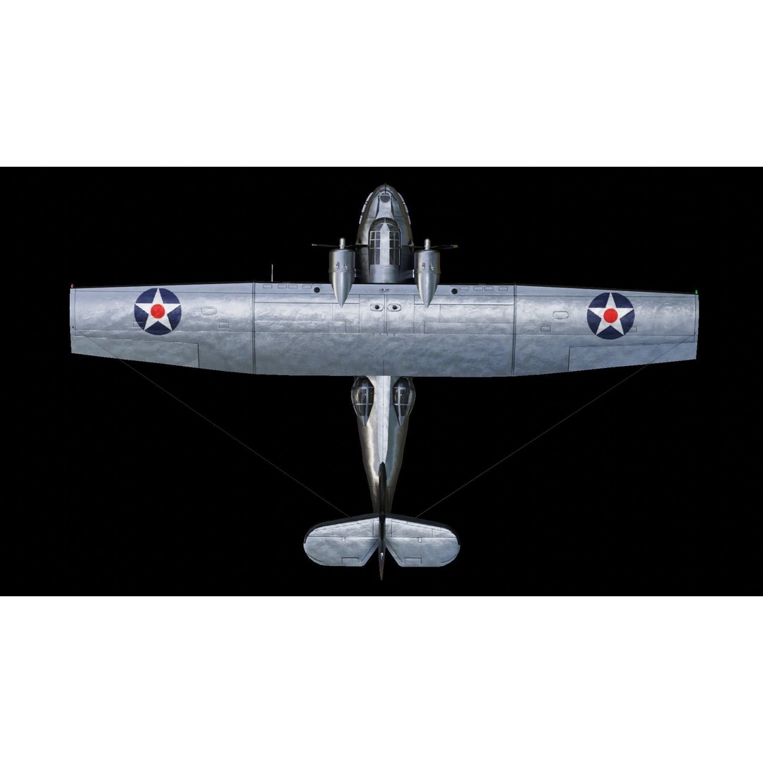 Consolidated PBY Catalina 3D Model – Low Poly Animated Aircraft, FBX - View 11