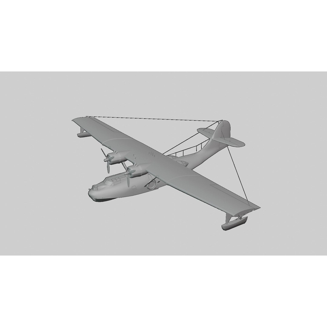 Consolidated PBY Catalina 3D Model – Low Poly Animated Aircraft, FBX - View 13