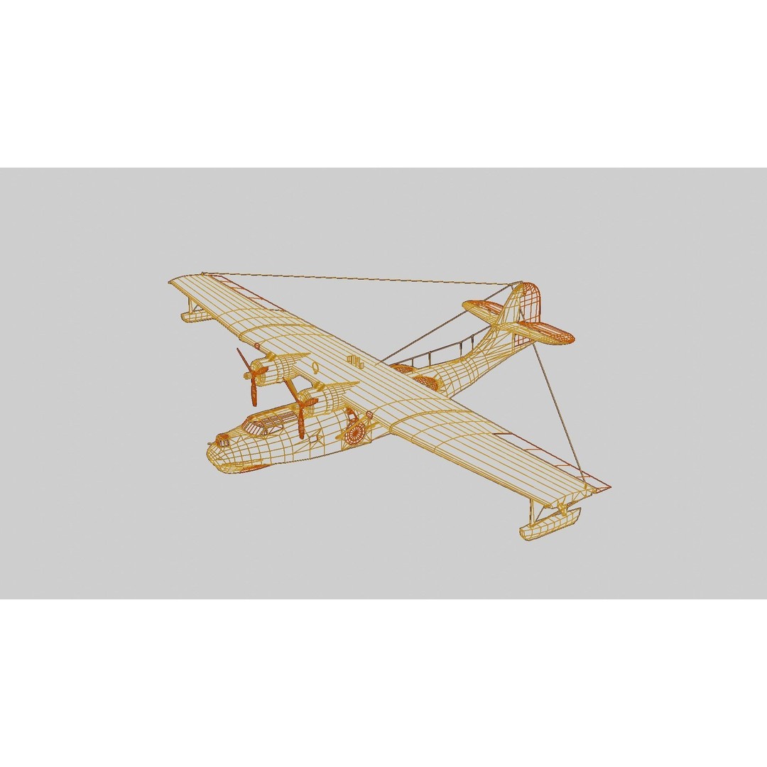 Consolidated PBY Catalina 3D Model – Low Poly Animated Aircraft, FBX - View 15