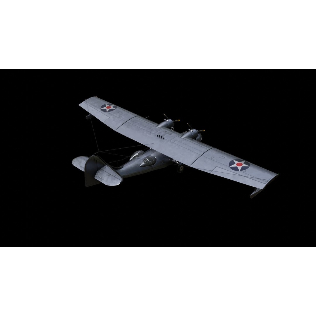 Consolidated PBY Catalina 3D Model – Low Poly Animated Aircraft, FBX - View 3