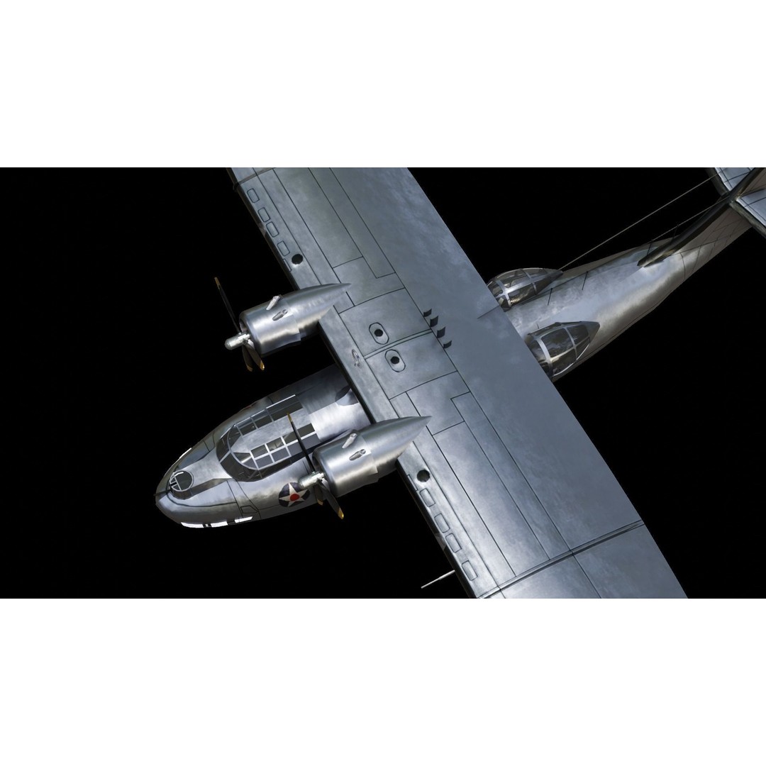 Consolidated PBY Catalina 3D Model – Low Poly Animated Aircraft, FBX - View 4