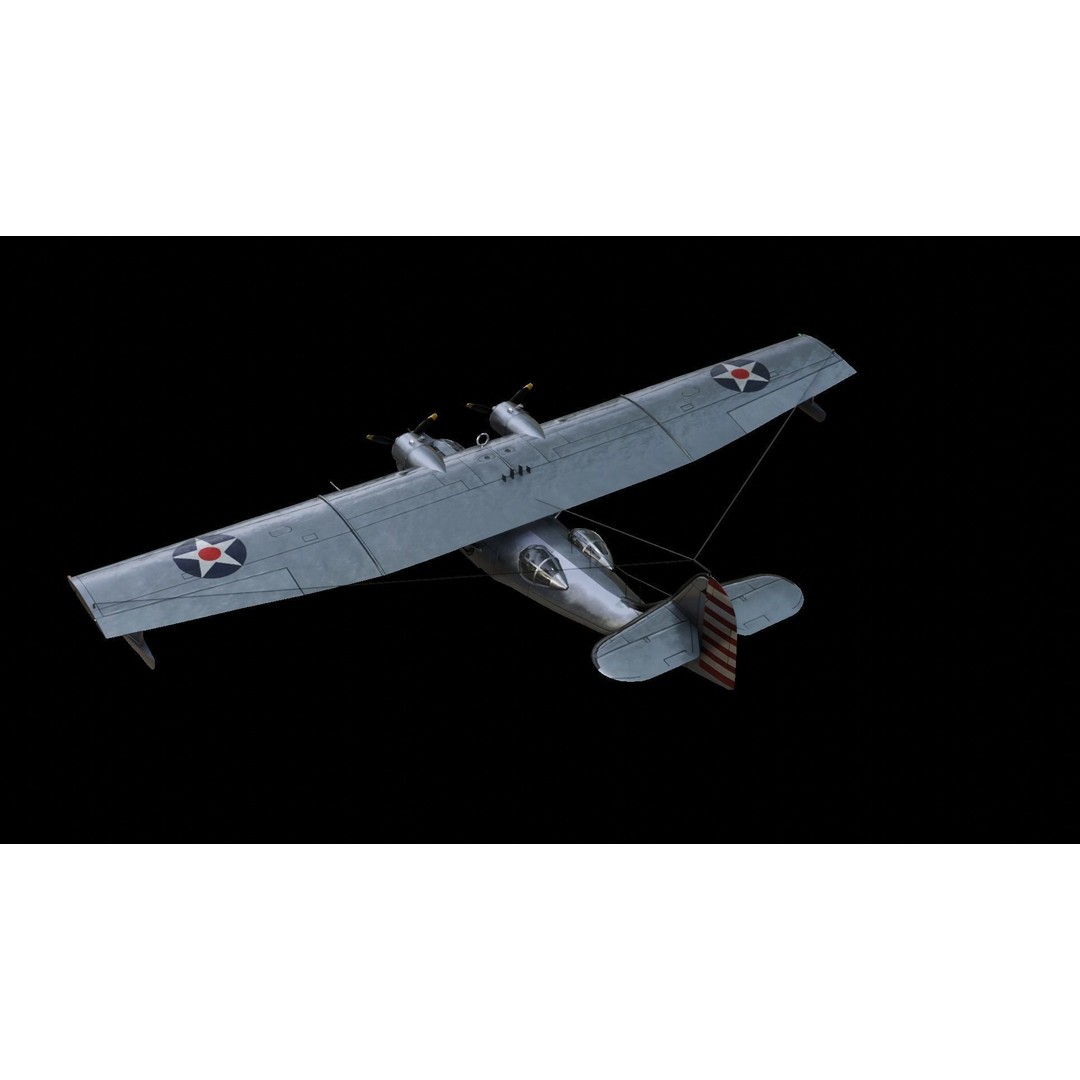 Consolidated PBY Catalina 3D Model – Low Poly Animated Aircraft, FBX - View 5