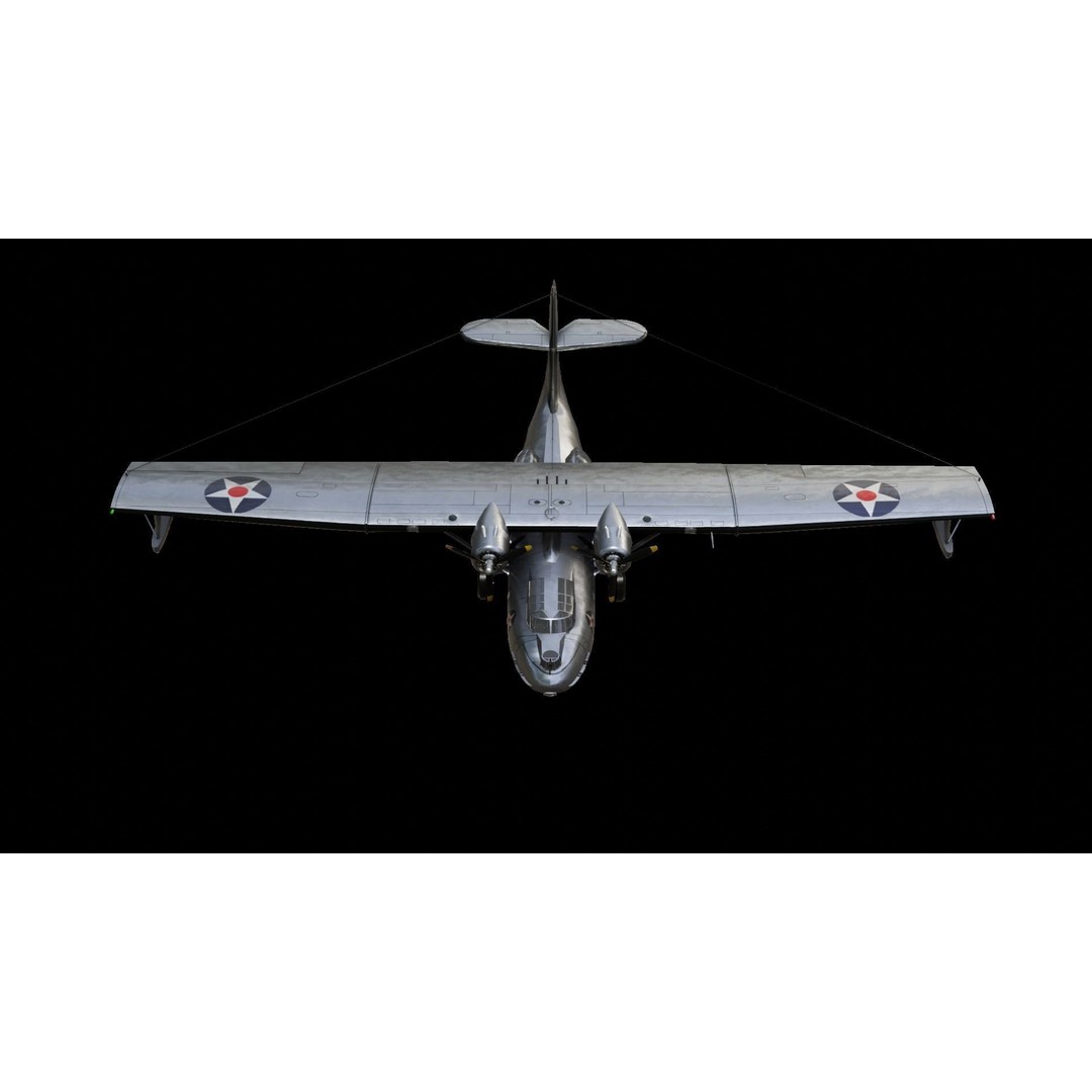 Consolidated PBY Catalina 3D Model – Low Poly Animated Aircraft, FBX - View 6