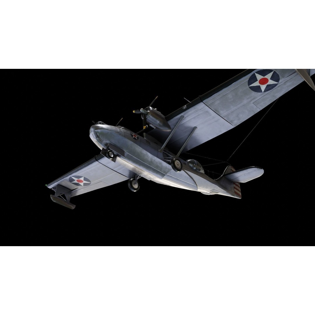 Consolidated PBY Catalina 3D Model – Low Poly Animated Aircraft, FBX - View 7