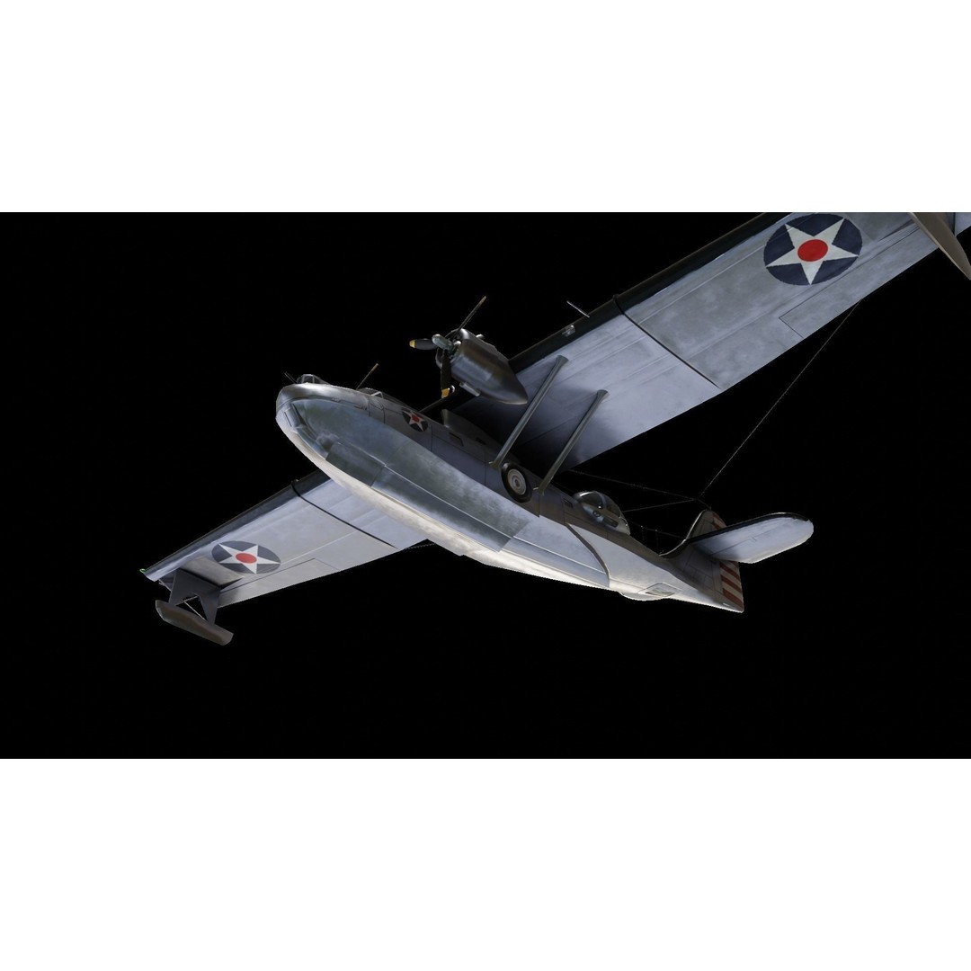 Consolidated PBY Catalina 3D Model – Low Poly Animated Aircraft, FBX - View 8