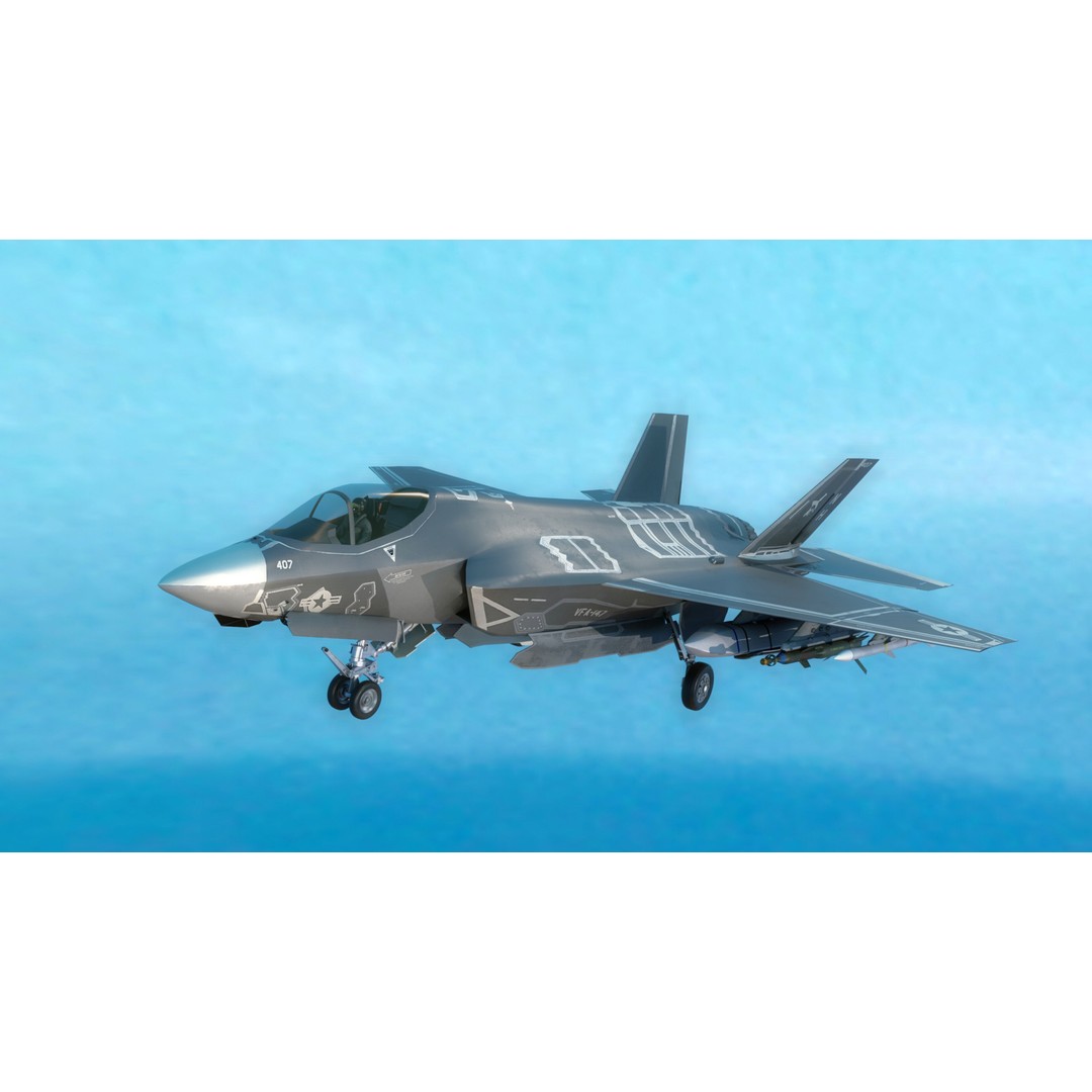 F-35C Lightning II 3D Model – Rigged Low-Poly Aircraft, Blender - View 12