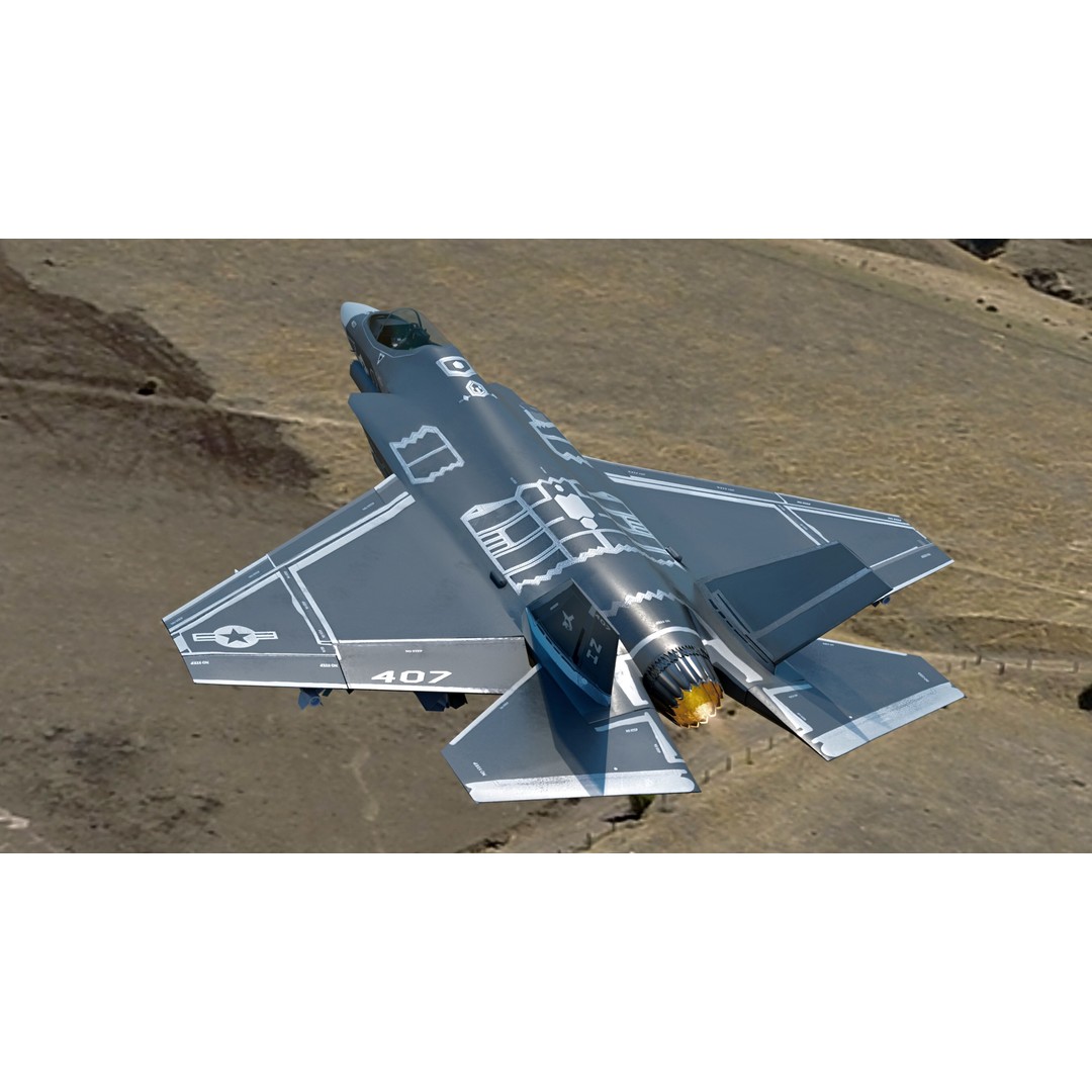 F-35C Lightning II 3D Model – Rigged Low-Poly Aircraft, Blender - View 13