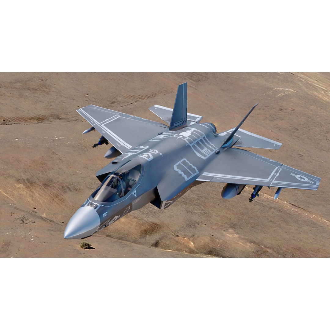F-35C Lightning II 3D Model – Rigged Low-Poly Aircraft, Blender - View 14