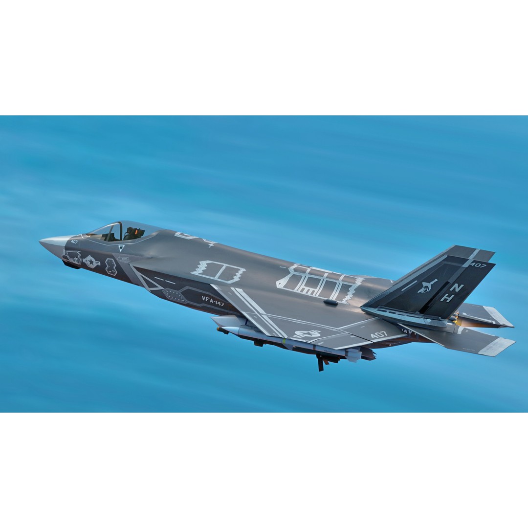 F-35C Lightning II 3D Model – Rigged Low-Poly Aircraft, Blender - View 15