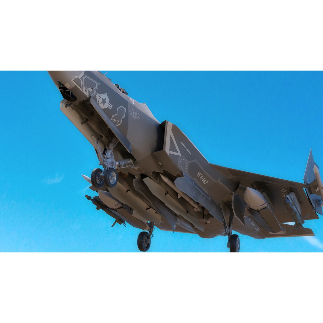 F-35C Lightning II 3D Model – Rigged Low-Poly Aircraft, Blender - View 16