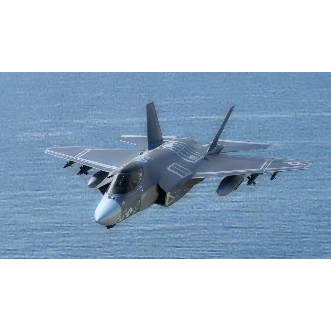 F-35C Lightning II 3D Model – Rigged Low-Poly Aircraft, Blender - View 17