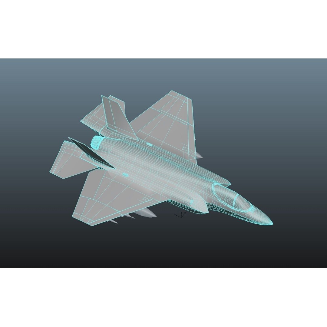 F-35C Lightning II 3D Model – Rigged Low-Poly Aircraft, Blender - View 20