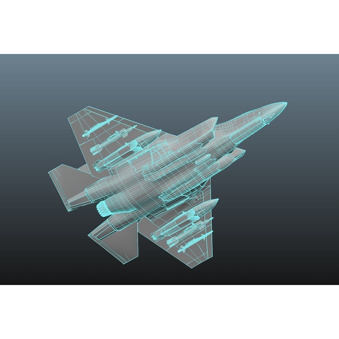 F-35C Lightning II 3D Model – Rigged Low-Poly Aircraft, Blender - View 21