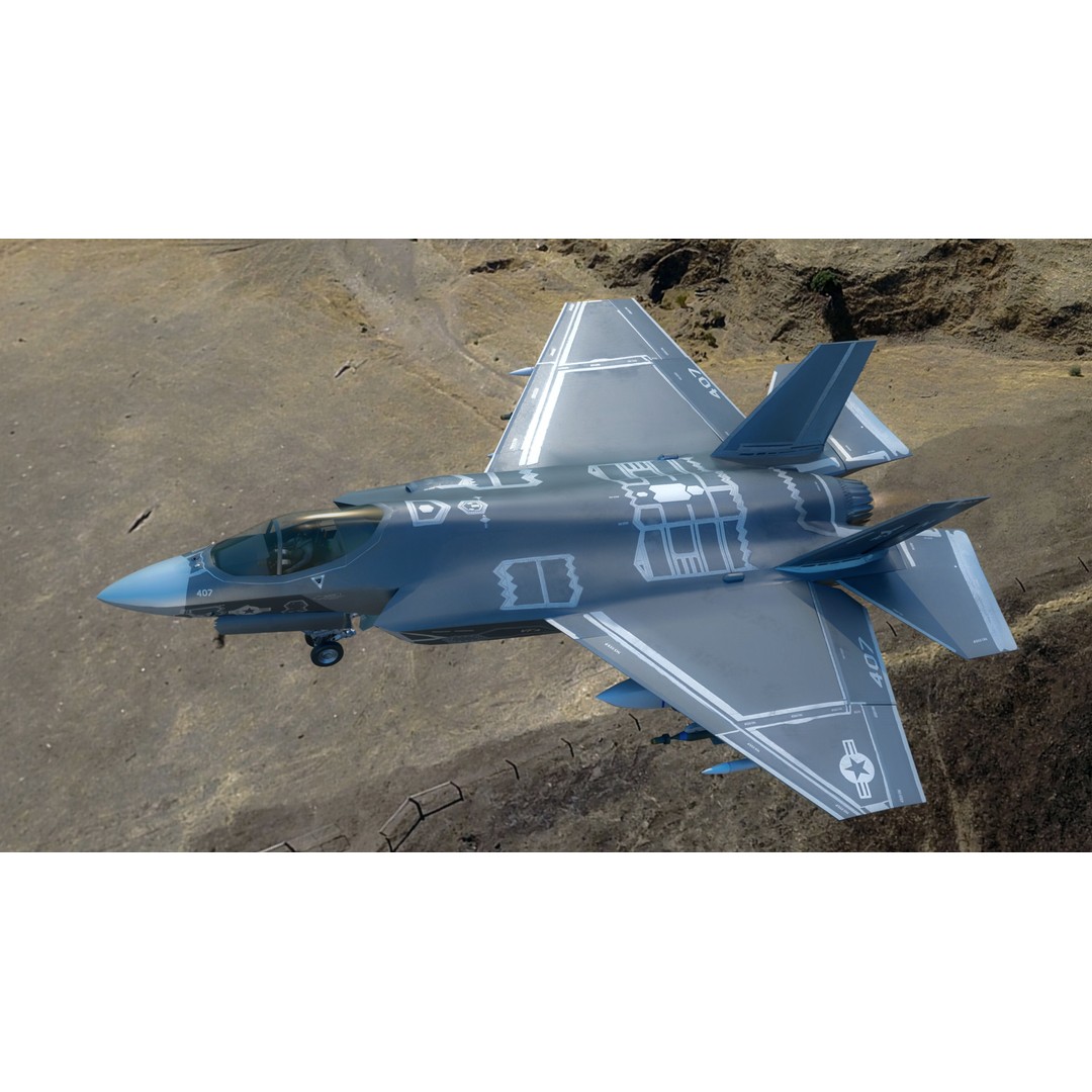 F-35C Lightning II 3D Model – Rigged Low-Poly Aircraft, Blender - View 3