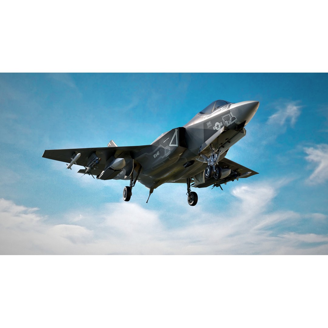 F-35C Lightning II 3D Model – Rigged Low-Poly Aircraft, Blender - View 7