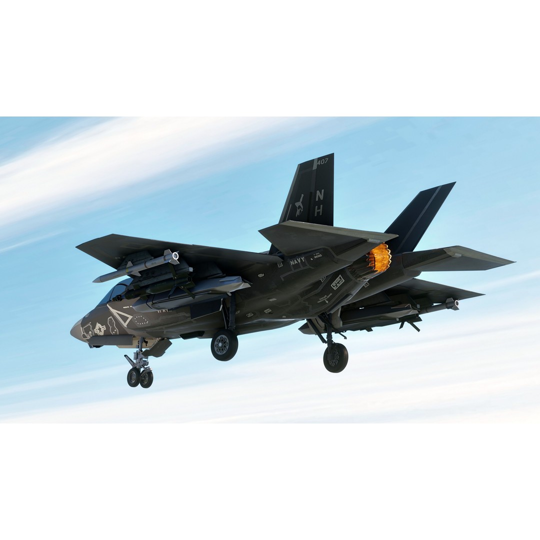 F-35C Lightning II 3D Model – Rigged Low-Poly Aircraft, Blender - View 8